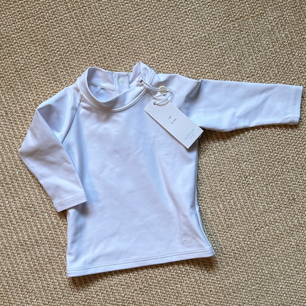 Minnow Swim White Rashguarf 0-6 months NWT